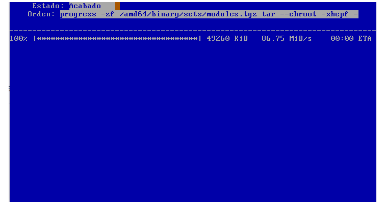 Instalación de NetBSD al disco duro, copiando archivos