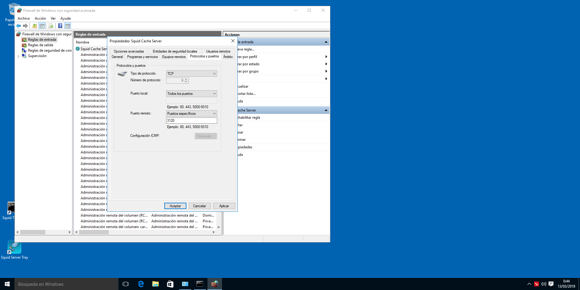 Configurando el puerto